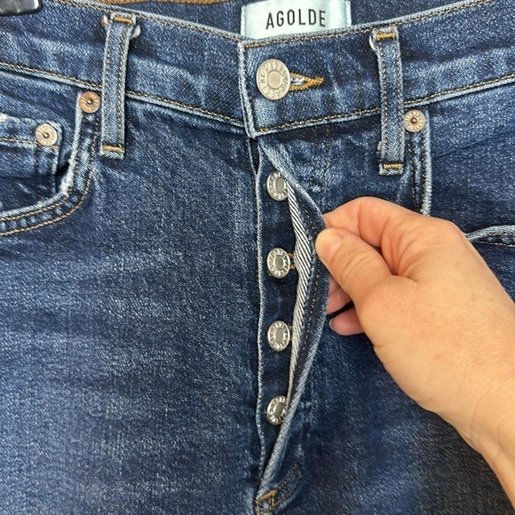 Agolde Dark Blue Skinny Jeans - Picture 4 of 8